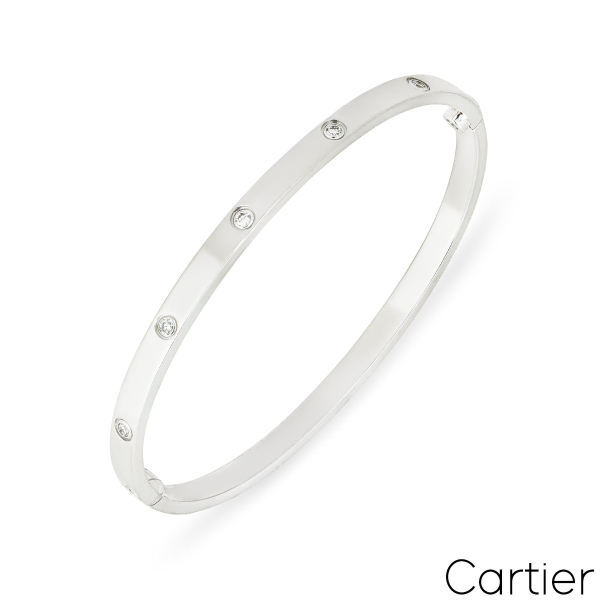 Cartier White Gold Full Diamond Love Bracelet SM Size 19 B6048019 Cartier White Gold Full Diamond Love Bracelet SM Size 19 B6048019